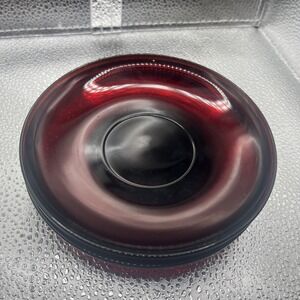 4 Vintage Arcoroc France Cranberry Red Saucers 5.5 Inches Kitchen